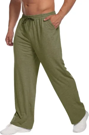 Deyeek Men's Lightweight Sweatpants Open Bottom Sweat Pants for Men Straight Leg Gym Sweatpants Lounge Pants with Pockets