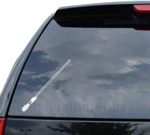DiamondCutStickerz Lightsaber Star Wars Jedi Decal Sticker Car Truck Motorcycle Window Bumper Laptop Wall Decor - Size (11 inch / 28 cm Wide) - Color (Gloss White)
