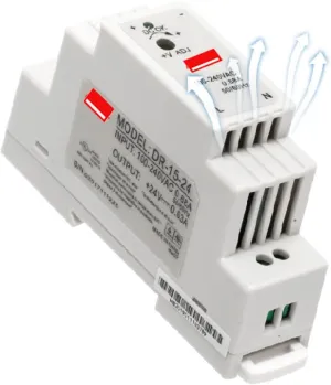 DIN Rail Switching Power Supply DR-15W 30W 45W 60W Single Output 5V 12V 24V AC DC Converter Power Switch Input 110/240VAC (Size : 24V, Color : 15W)