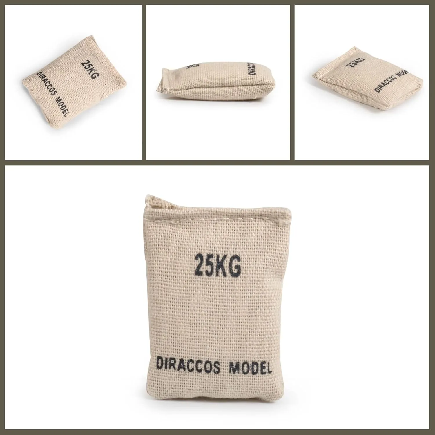 DIRACCOS 24pcs 1/16 Scale Sand Bags - Sandbag Set, Accessory for RC Tank Model Soldier Action Figure, 1:16 Military Sandbags for Trench Warfare Battle WWII WWI