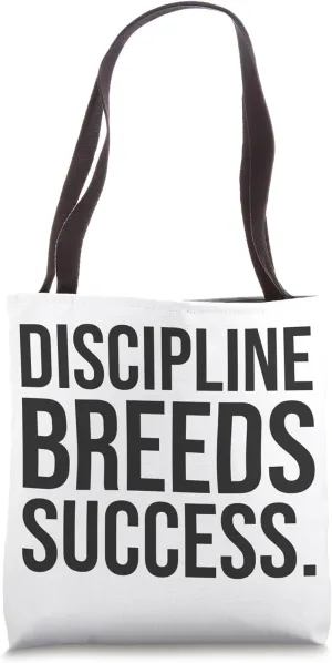 Discipline breeds success - Gym, Hustle, Grind, Motivational Tote Bag