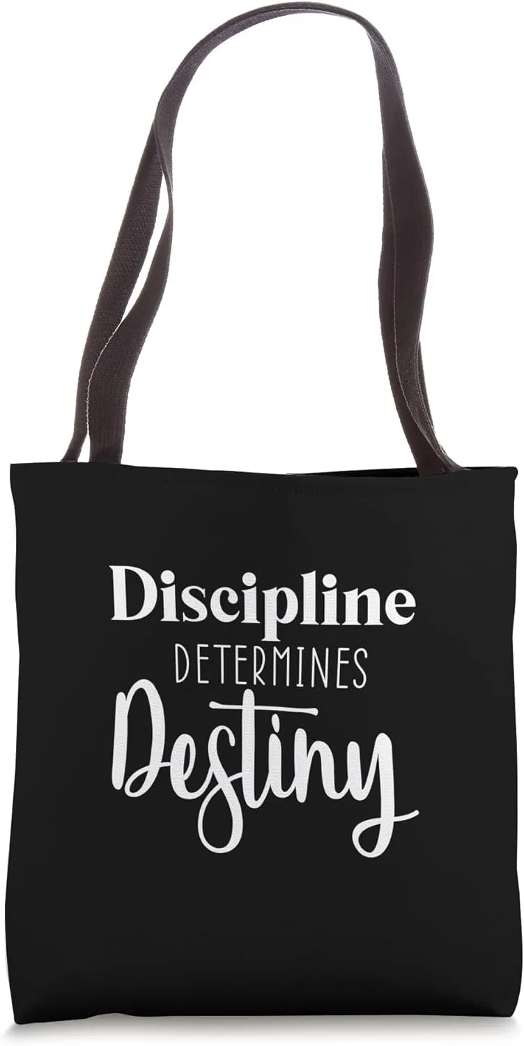 Discipline Determines Destiny, Gym Hustle Success Motivation Tote Bag