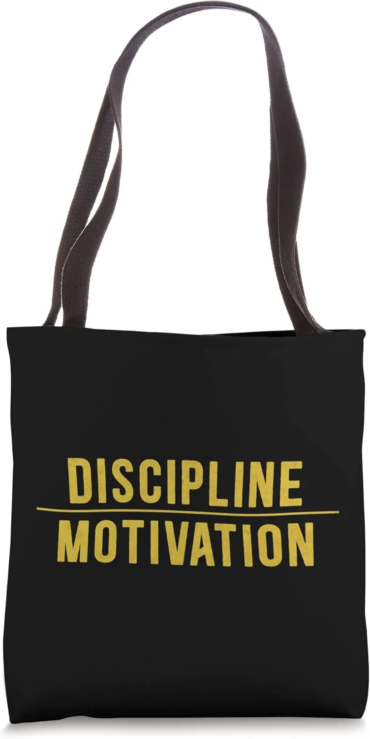 Discipline Over Motivation Gym Workout Hustle Muscle Sport Tote Bag