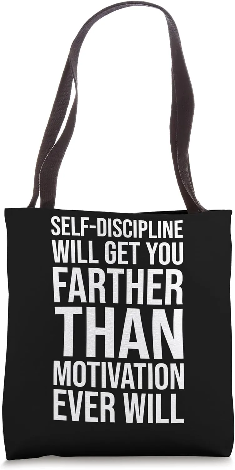 Discipline vs Motivation, Gym, Hustle, Success, Motivational Tote Bag
