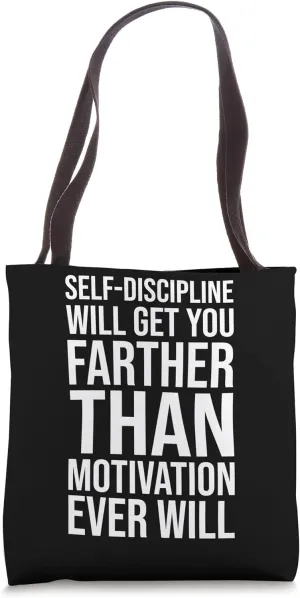 Discipline vs Motivation, Gym, Hustle, Success, Motivational Tote Bag