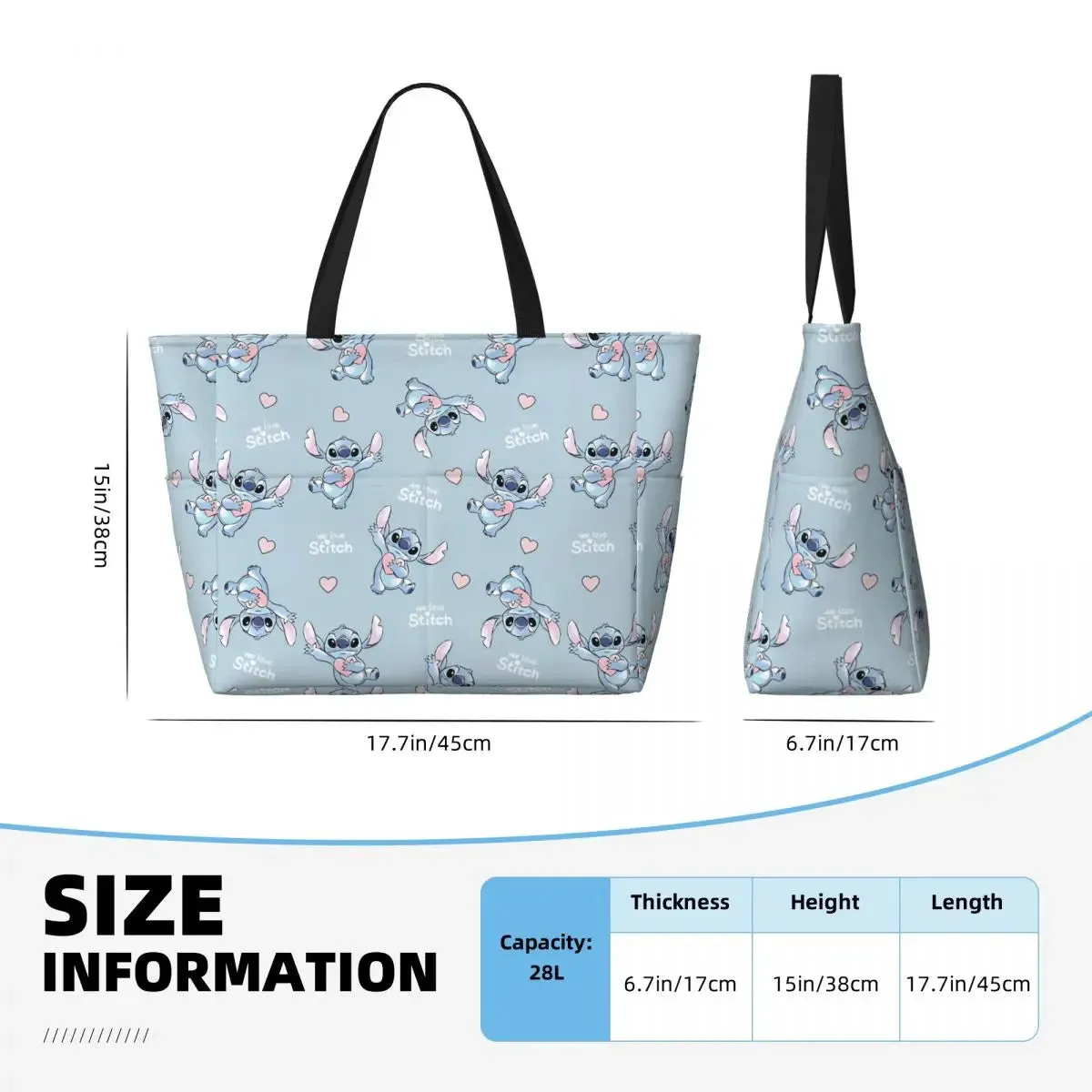 Disney Attractive Bag Beach Innovative Stitch Tote Sandproof