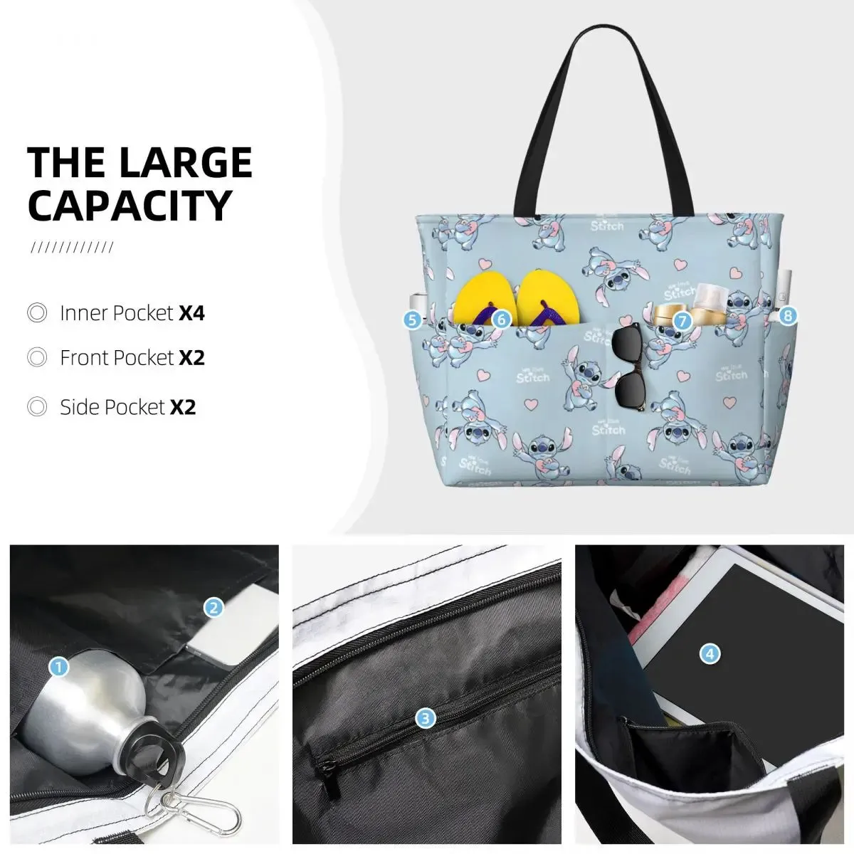 Disney Attractive Bag Beach Innovative Stitch Tote Sandproof