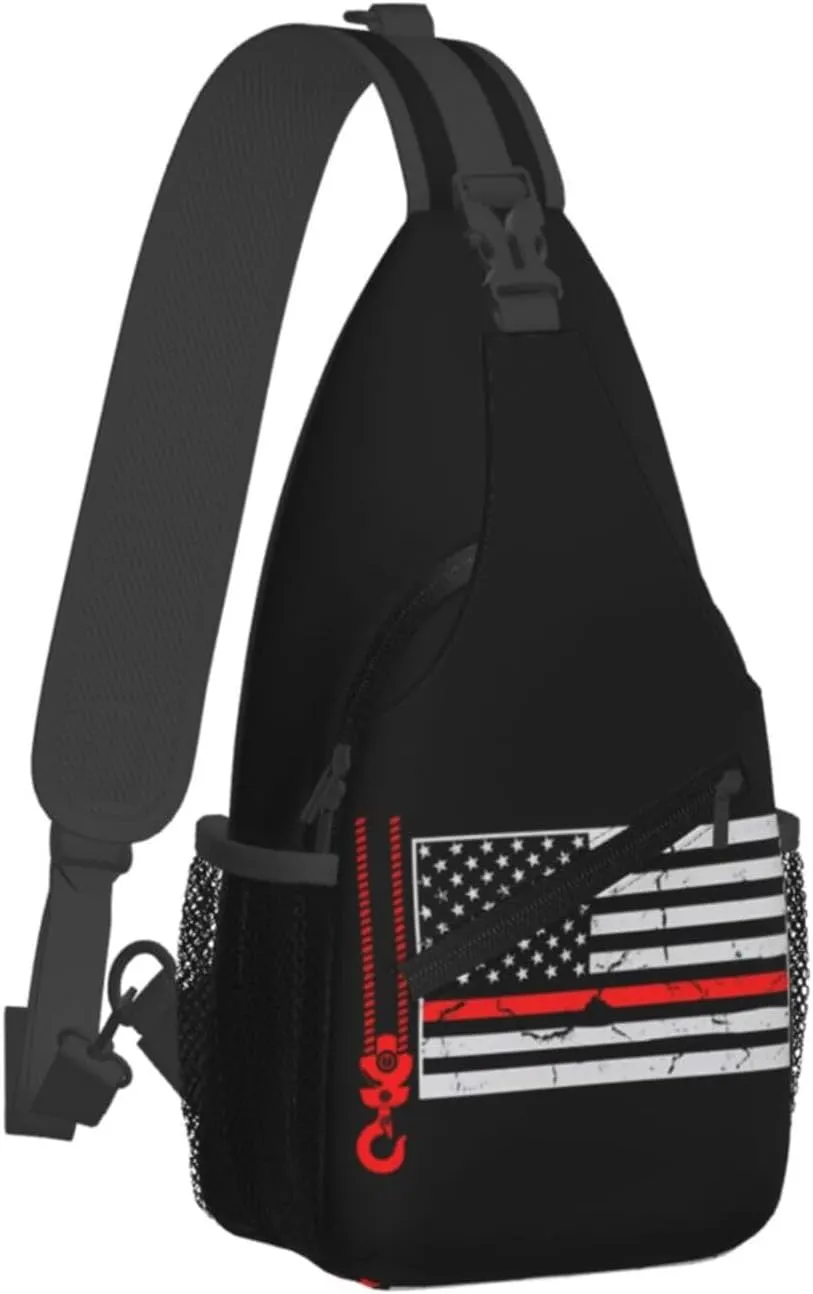 Dispatch Police Military Fire Flag Sling Bag Adjustable Chest Bags Casual Crossbody Bag Travel Shoulder Backpack