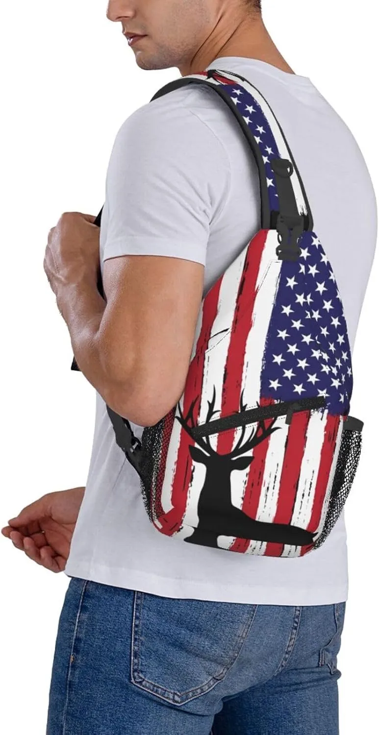 Dispatch Police Military Fire Flag Sling Bag Adjustable Chest Bags Casual Crossbody Bag Travel Shoulder Backpack