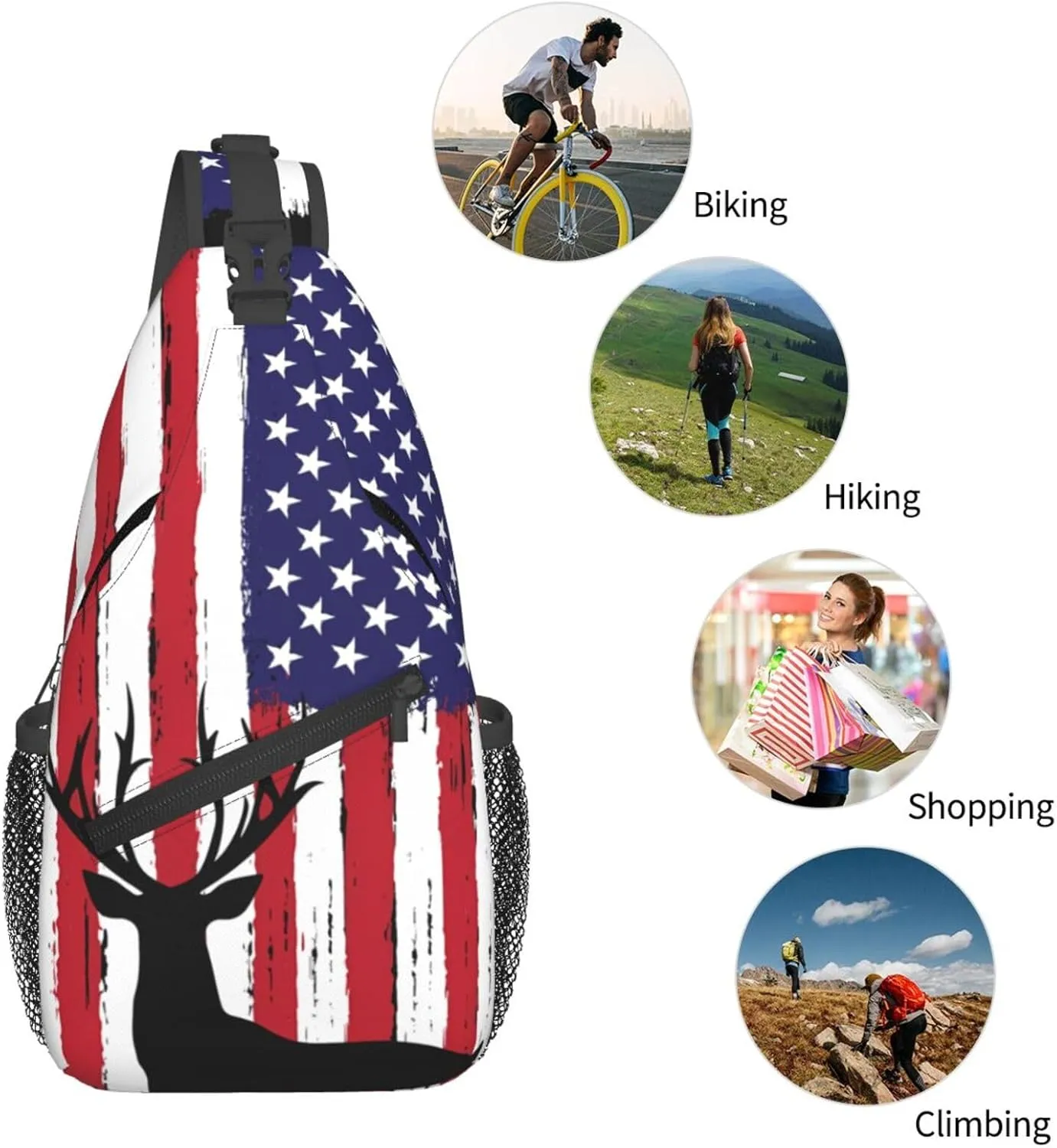 Dispatch Police Military Fire Flag Sling Bag Adjustable Chest Bags Casual Crossbody Bag Travel Shoulder Backpack