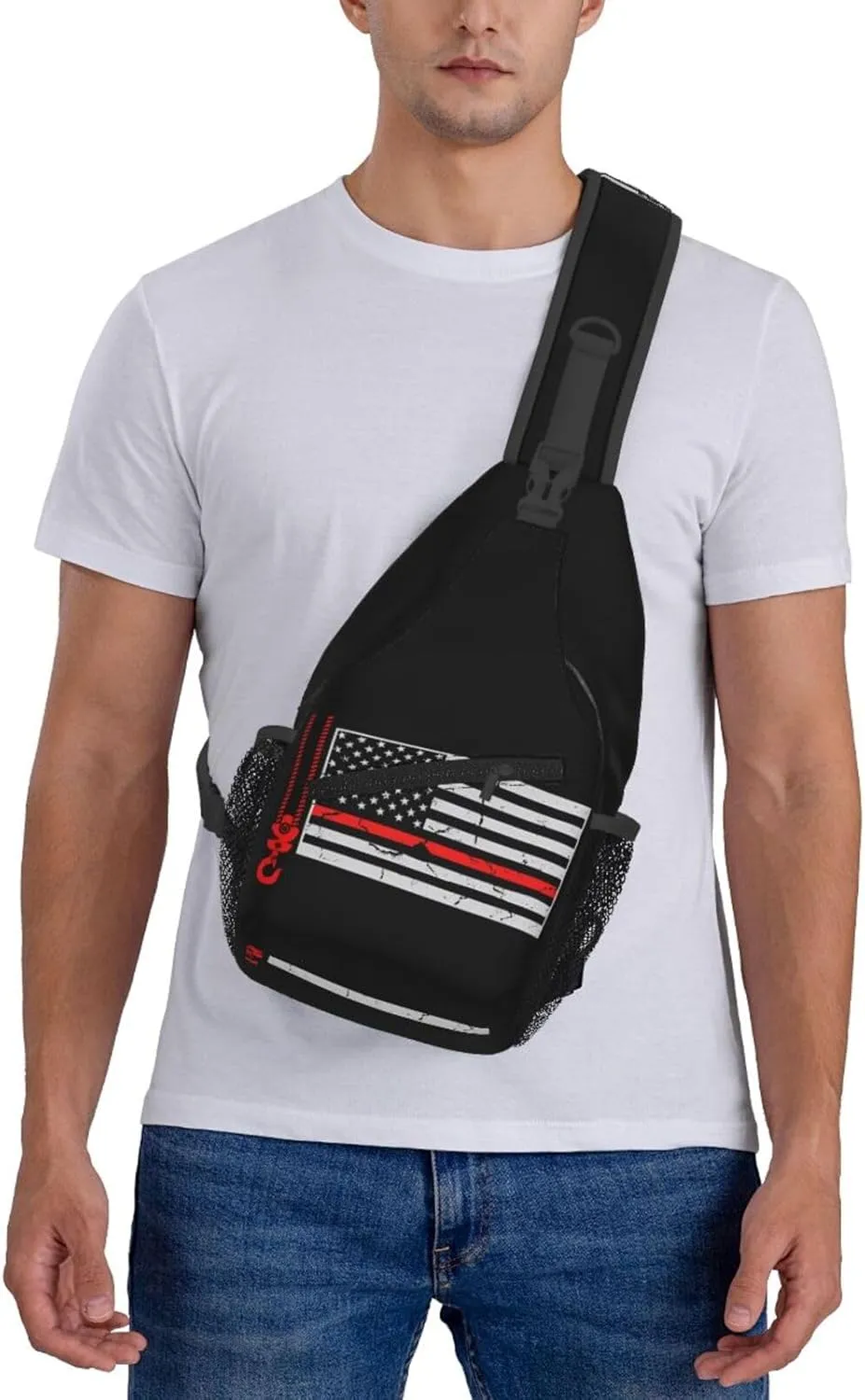 Dispatch Police Military Fire Flag Sling Bag Adjustable Chest Bags Casual Crossbody Bag Travel Shoulder Backpack