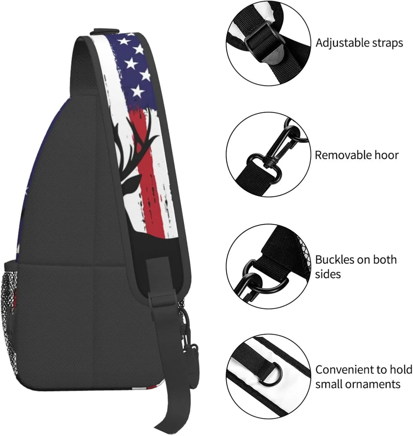 Dispatch Police Military Fire Flag Sling Bag Adjustable Chest Bags Casual Crossbody Bag Travel Shoulder Backpack