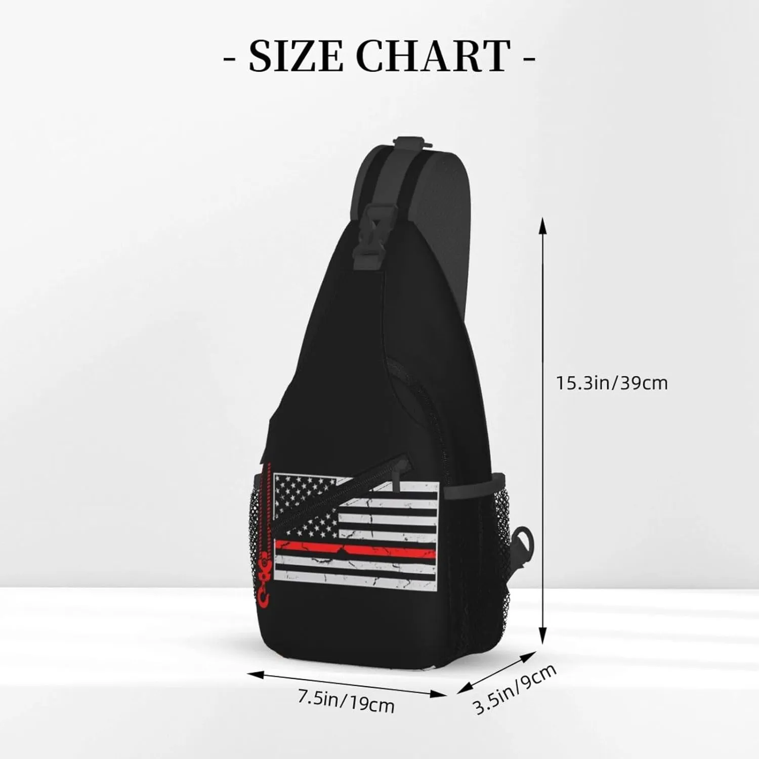 Dispatch Police Military Fire Flag Sling Bag Adjustable Chest Bags Casual Crossbody Bag Travel Shoulder Backpack