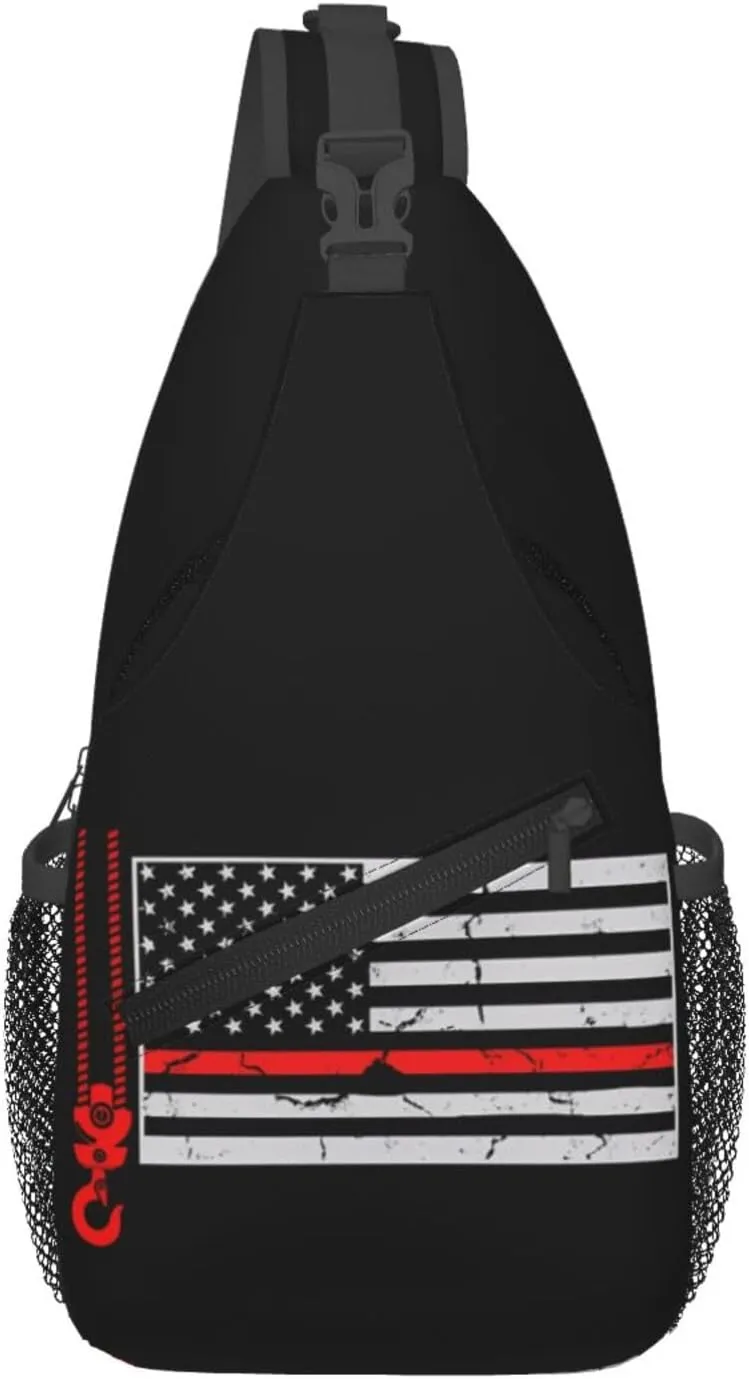 Dispatch Police Military Fire Flag Sling Bag Adjustable Chest Bags Casual Crossbody Bag Travel Shoulder Backpack