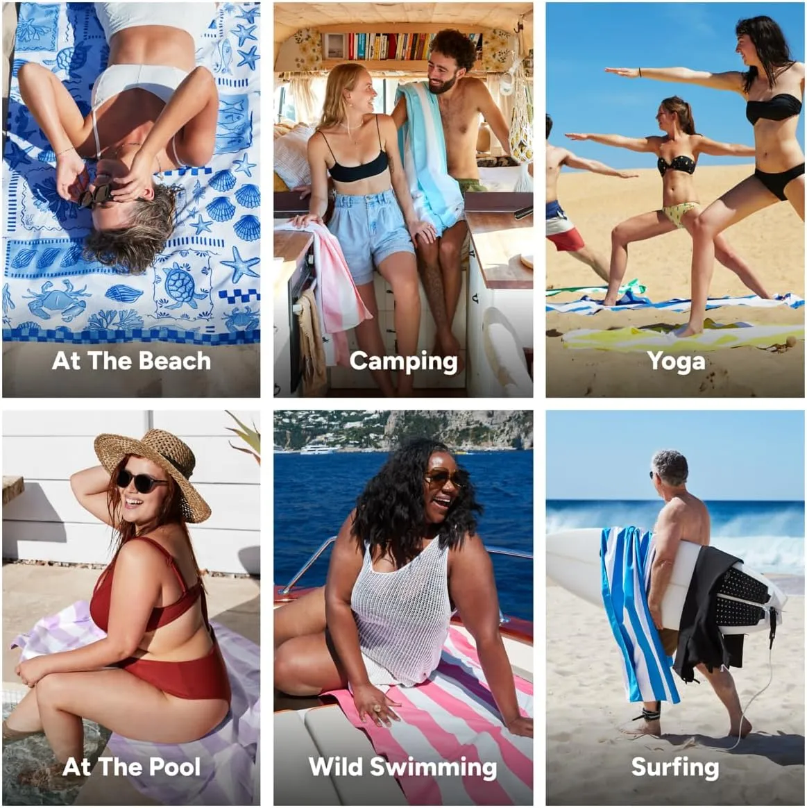 Dock & Bay Beach Towel - Quick Dry, Sand Free - Compact, Lightweight - 100% Recycled - Includes Bag - Grecian Shores - Large (160x90cm, 63x35)