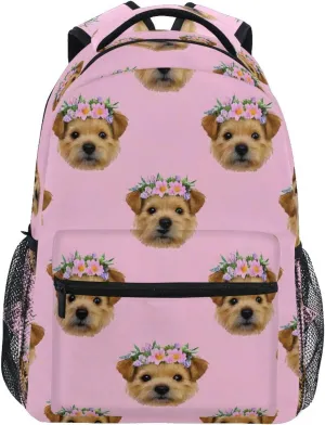 Dog Hear Pattern Backpack 3rd 4th 5th Grade School Bookbag Travel Laptop Daypack Bag Purse for Boys Girls Teens