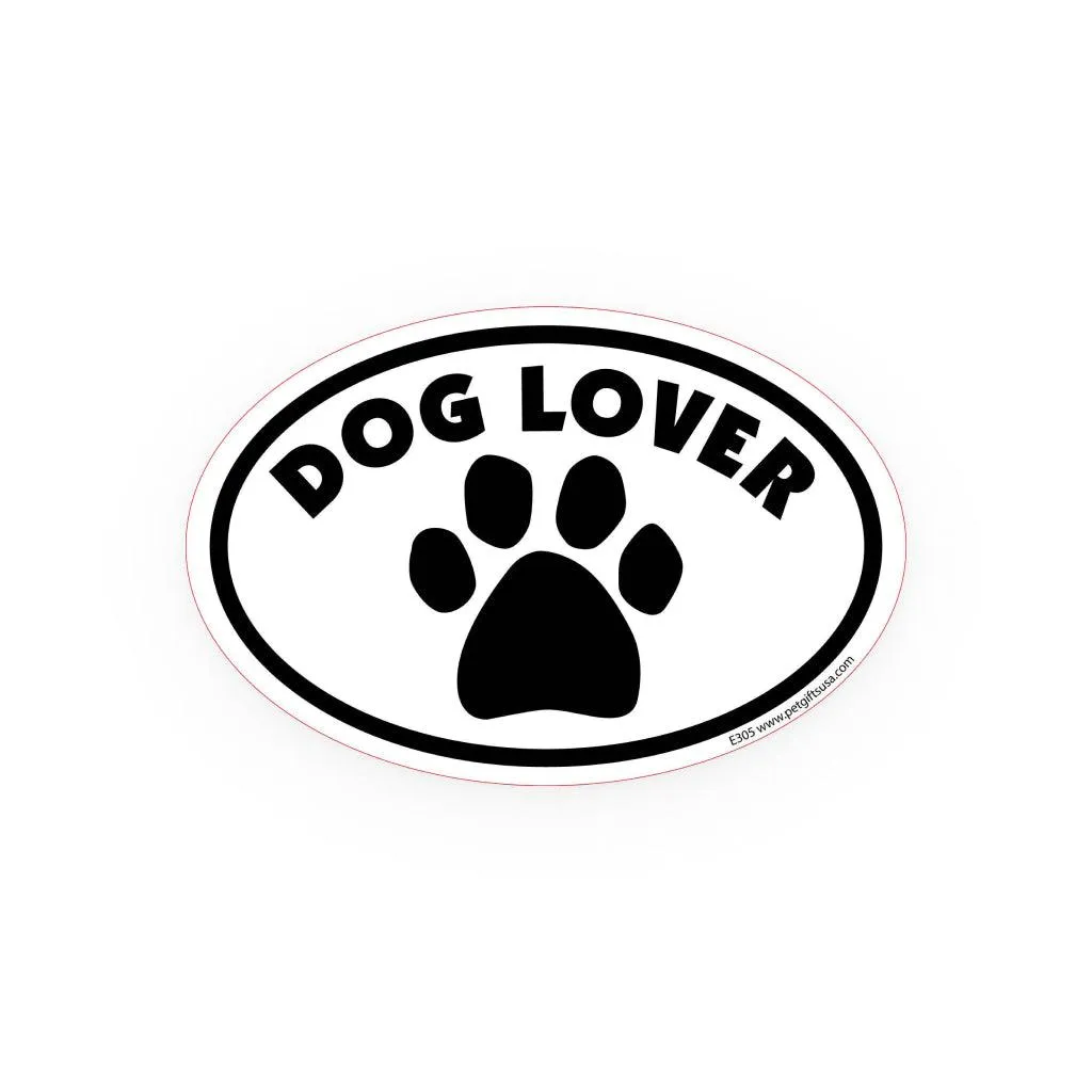 Dog Lover Oval Car Magnet