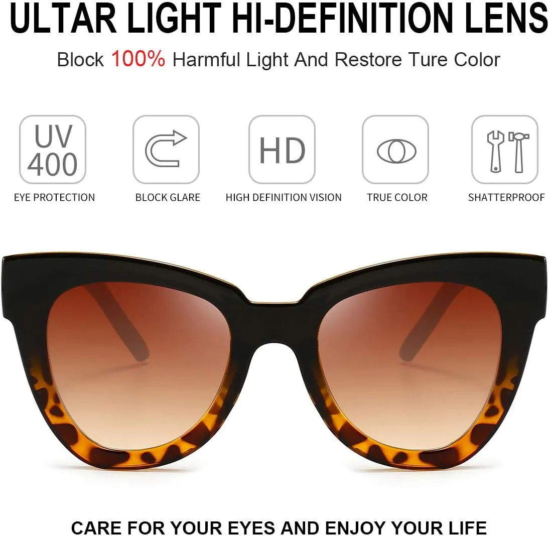 Dollger Retro Cat Eye Sunglasses Women Men Vintage Square Tortoise Shell Fashion Cateye Sunglasses
