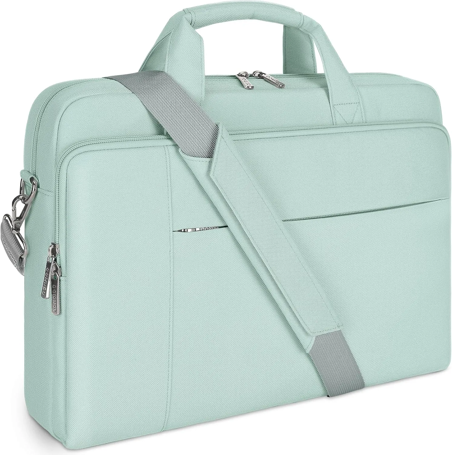 DOMISO 15.6 inch Laptop Bag Business Briefcase Water-resistant Notebook Messenger Shoulder Bag for 15.6" ASUS ZenBook Chromebook 15/Ideapad ThinkPad/HP Pavilion 15 Envy 15,Mint Green