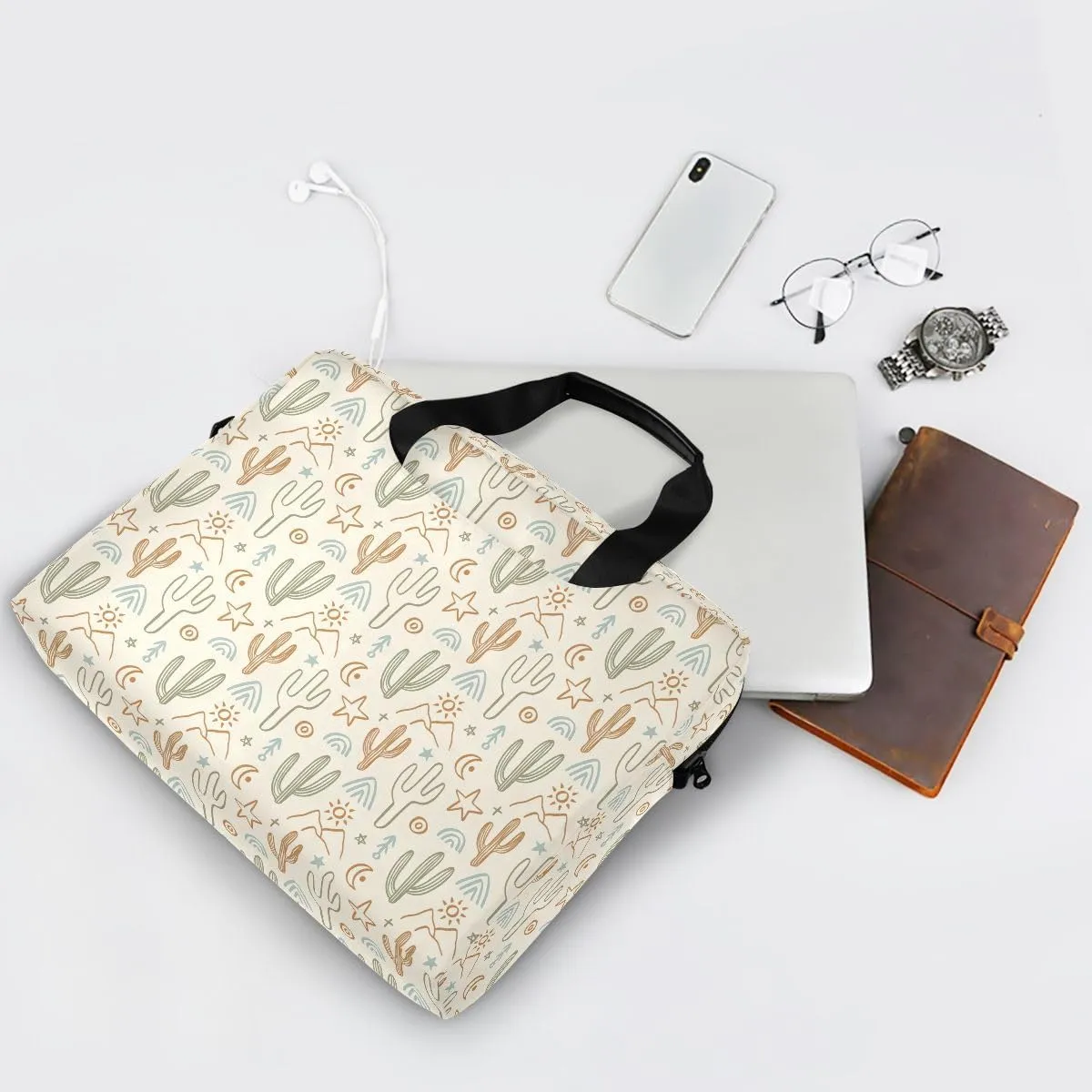 Doodle Flamingo Blue 15.6 Inch Laptop Bag Computer Briefcase Office Travel Business