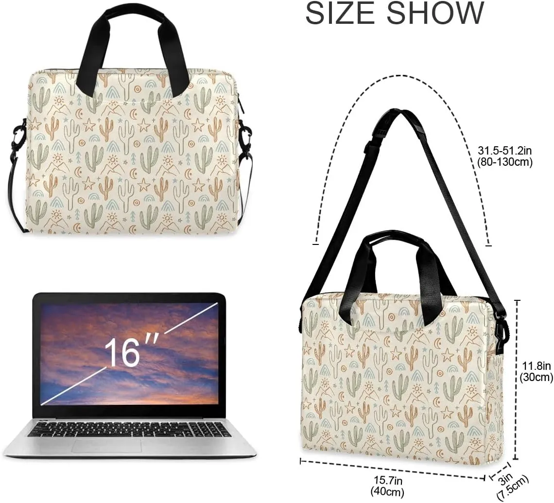 Doodle Flamingo Blue 15.6 Inch Laptop Bag Computer Briefcase Office Travel Business