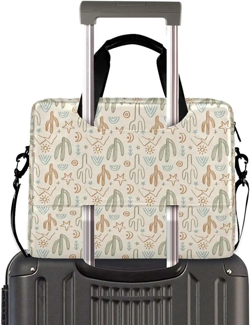 Doodle Flamingo Blue 15.6 Inch Laptop Bag Computer Briefcase Office Travel Business