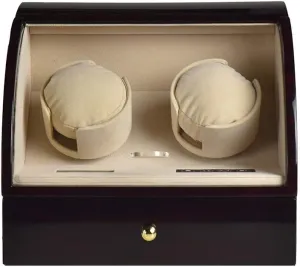 Double Watch Winder, Wood Shell Piano Paint Exterior LED Touch Screen, Quite Motors, 5 Rotation Modes Watches Watch Winder Display Watch Box Storage