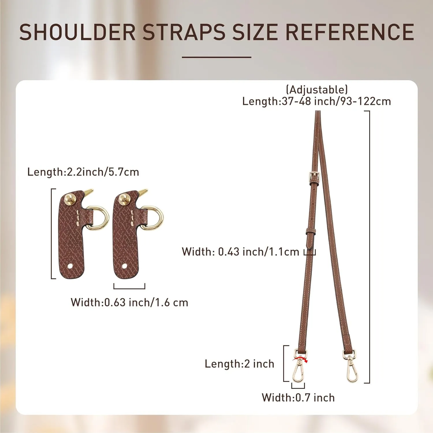 Doxo Purse Strap Conversion Kit Compatible with Longchamp Mini Pouch, Lepliage Mini Leather Bag Strap with 4 Upgraded Buckles