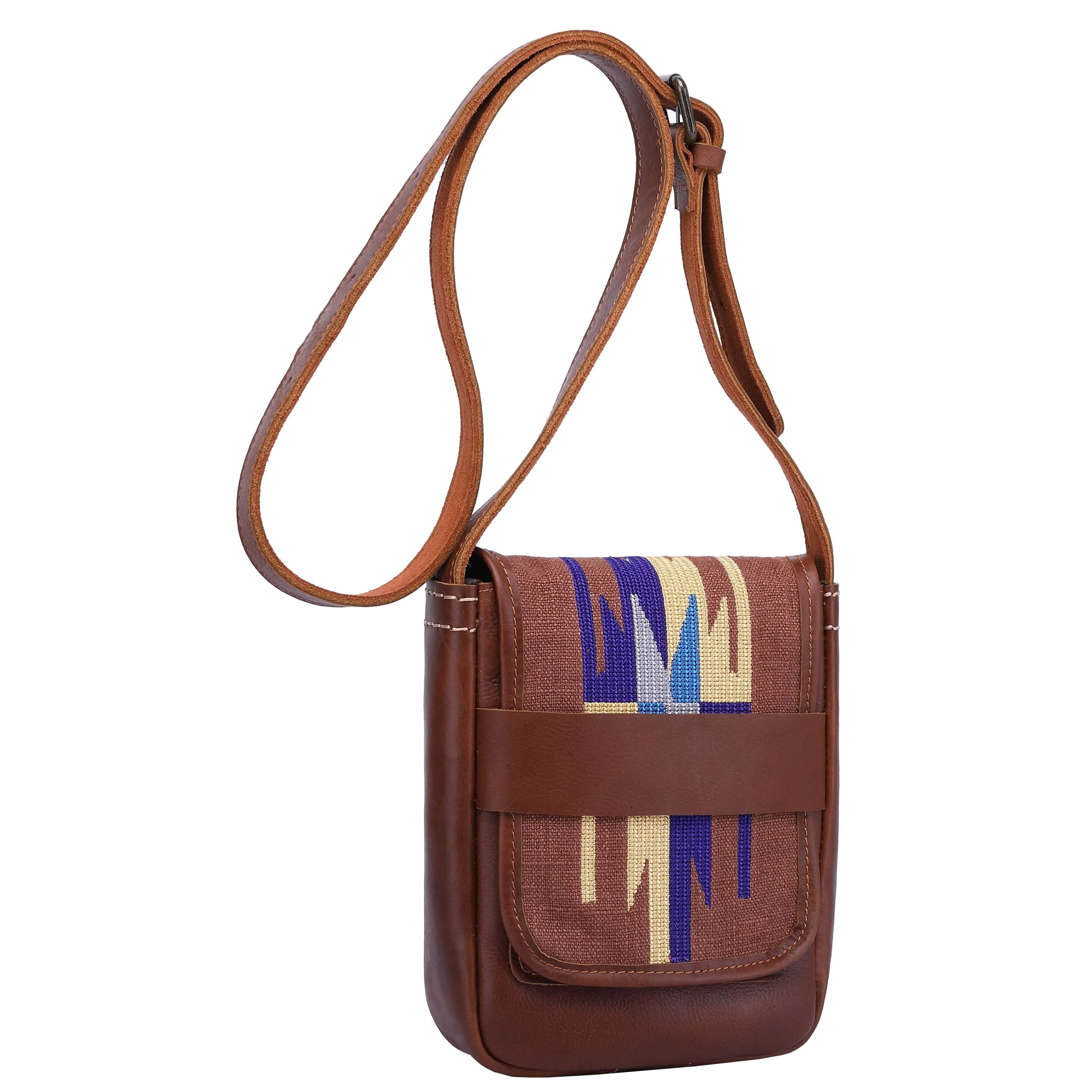 DR669 Women's Small Travel Pouch Genuine Leather Sling Bag Tan