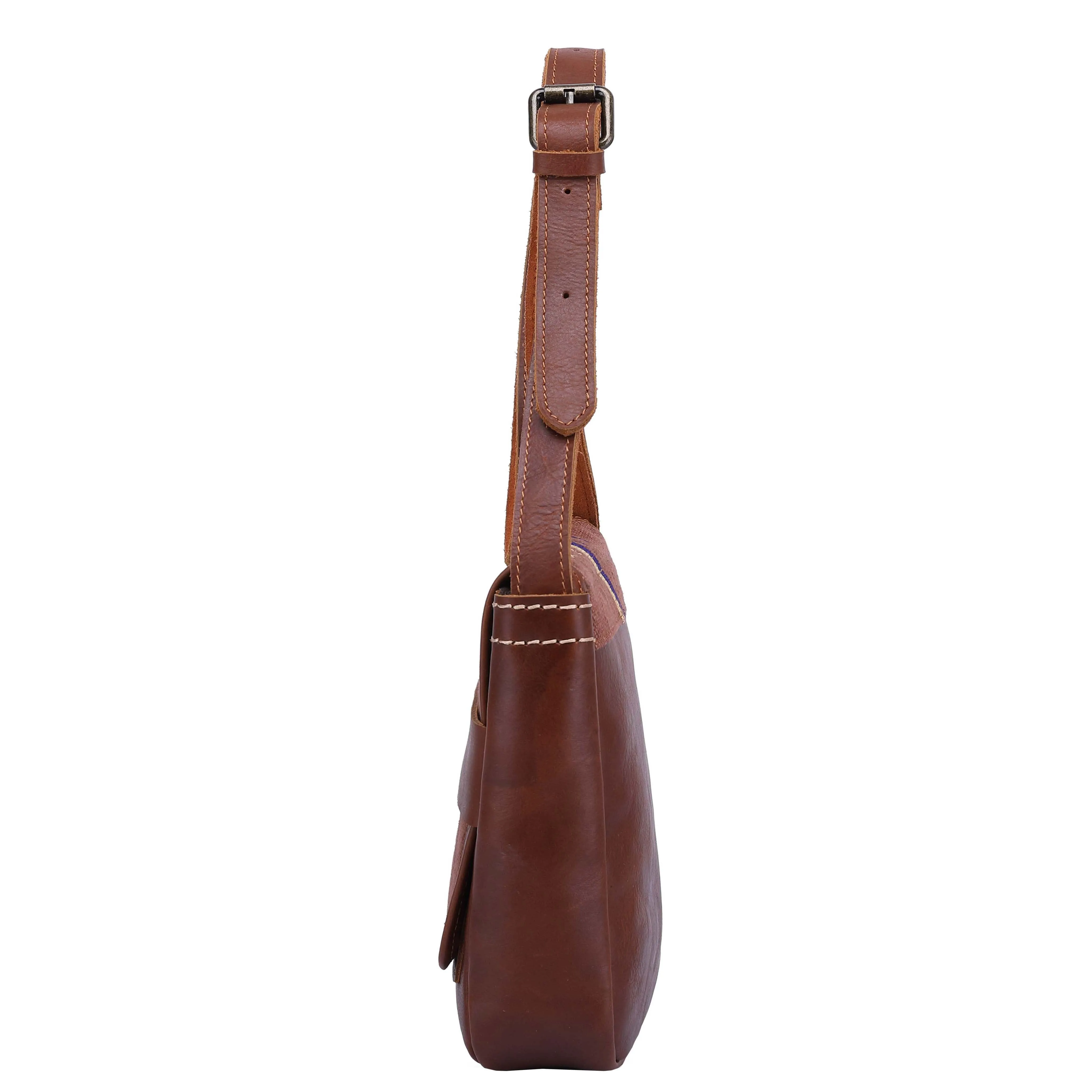 DR669 Women's Small Travel Pouch Genuine Leather Sling Bag Tan