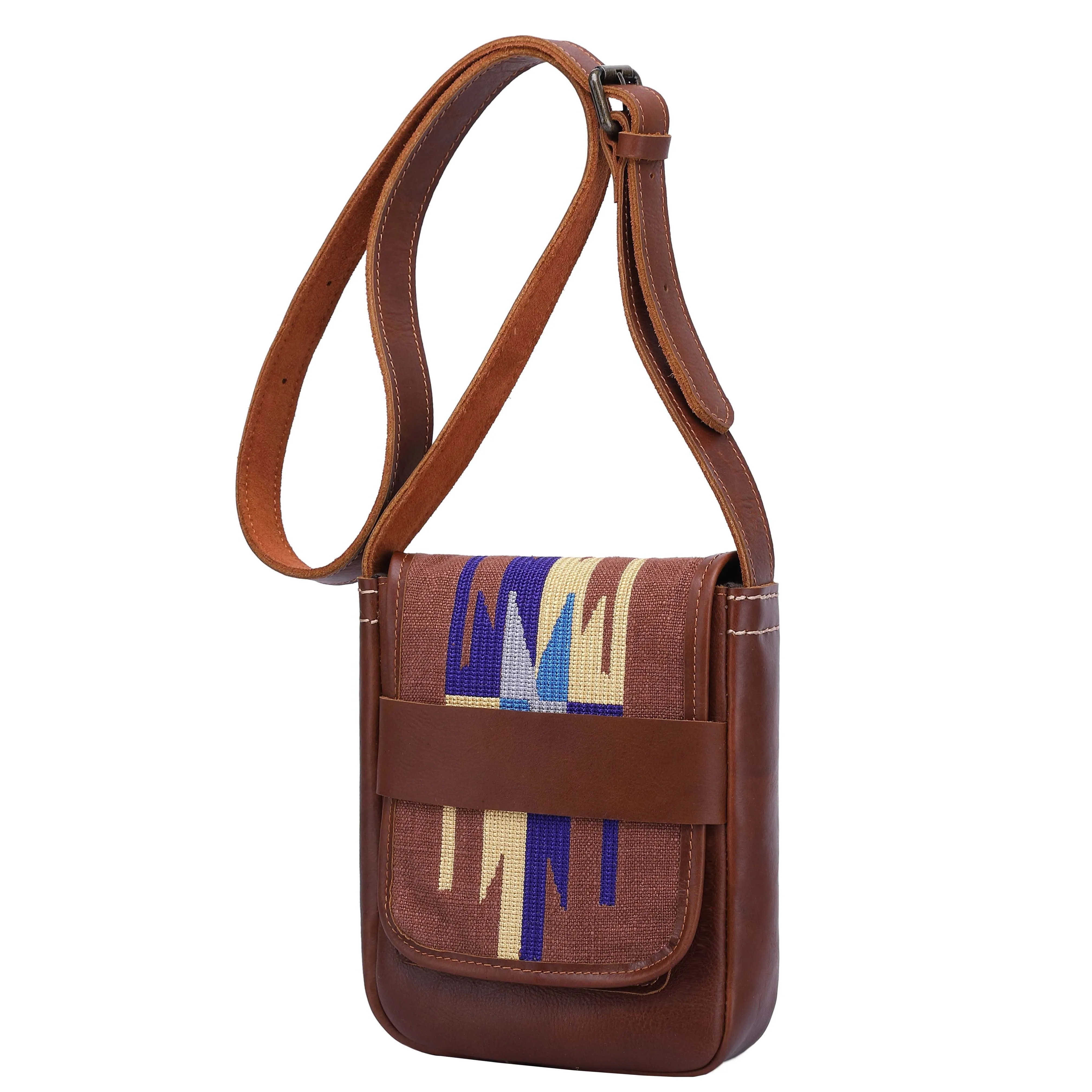 DR669 Women's Small Travel Pouch Genuine Leather Sling Bag Tan