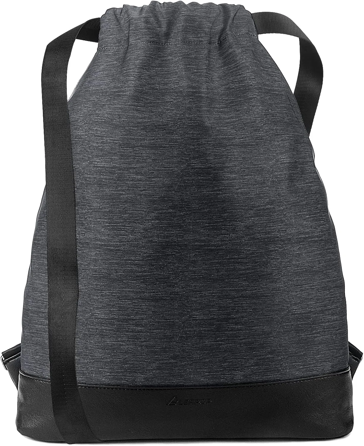 Drawstring Backpack Bag Sport Gym Sackpack，With Zipper Pocket and Reinforced Bottom (Dark gray)