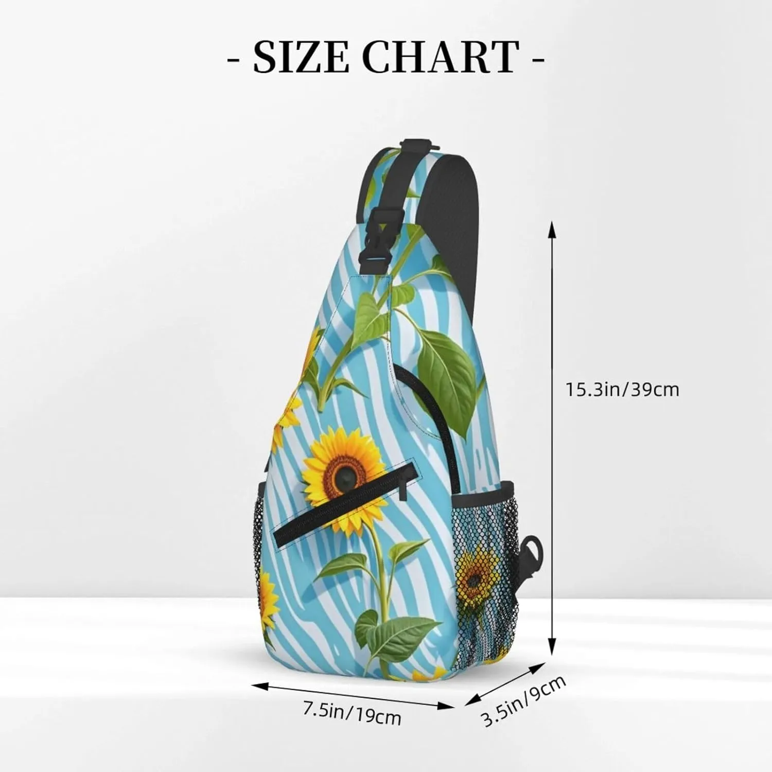 Dreamy Tiger Sunflower Crossbody Bags Cross Chest Bag Adjustable Sling Backpack for Women Men