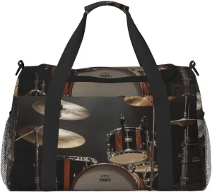 Drum Set Travel Duffel Bag Tote Bag Sports Gym Bag For Women And Men