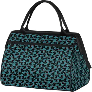 Duck Cute Indigo Weekender Bags for Women 25L Small Travel Duffel Bag Teen Girl Overnight Tote Bags Water Resistnat Gym Duffle Carry On Bag