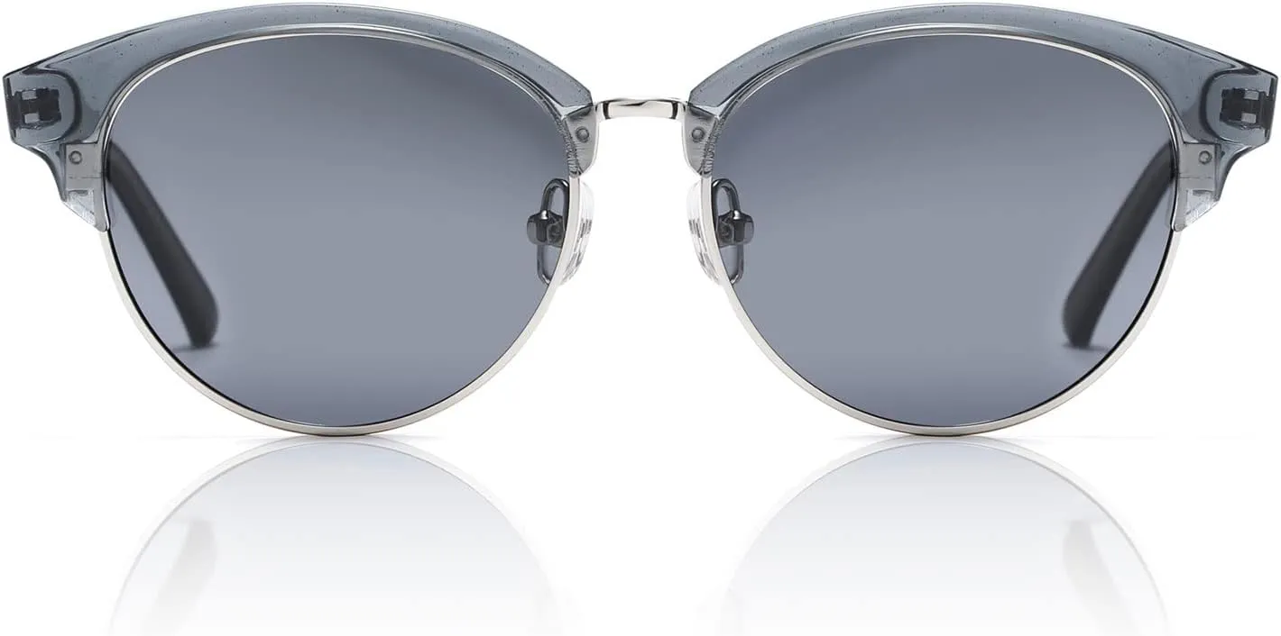 DUCO Retro Polarized Sunglasses for Women Semi Rimless Sun Glasses for Small Face Vintage Half Frame Shades 1221
