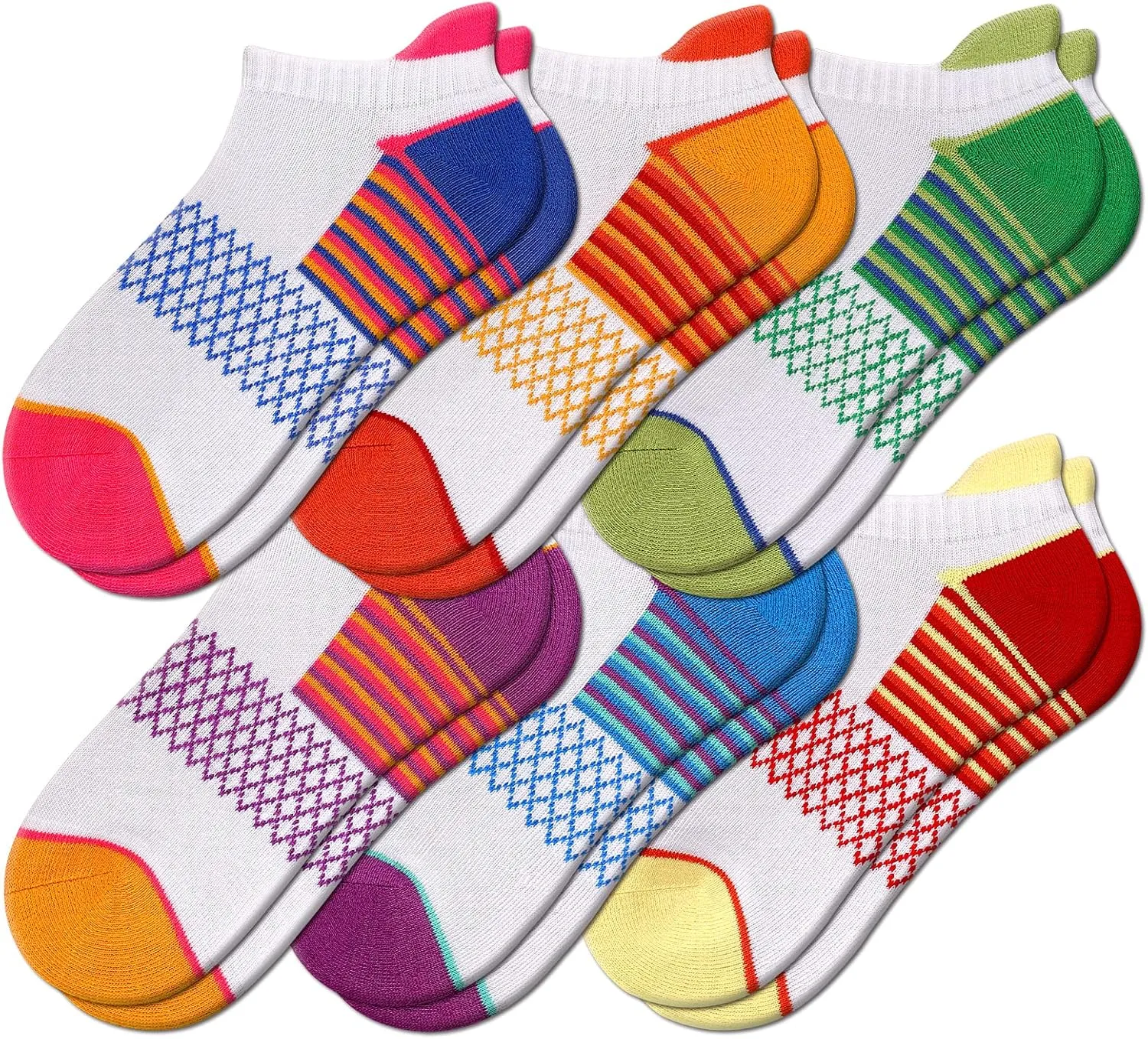eallco Womens Ankle Socks Athletic Running Socks Sport Cushioned Socks With Tab 6 Pairs