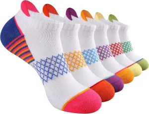 eallco Womens Ankle Socks Athletic Running Socks Sport Cushioned Socks With Tab 6 Pairs
