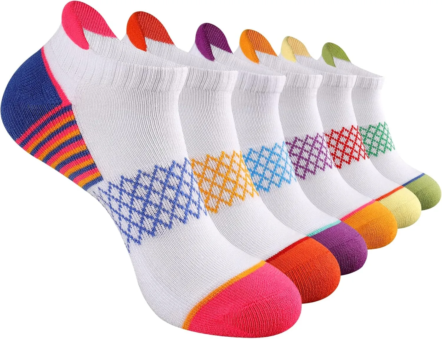eallco Womens Ankle Socks Athletic Running Socks Sport Cushioned Socks With Tab 6 Pairs