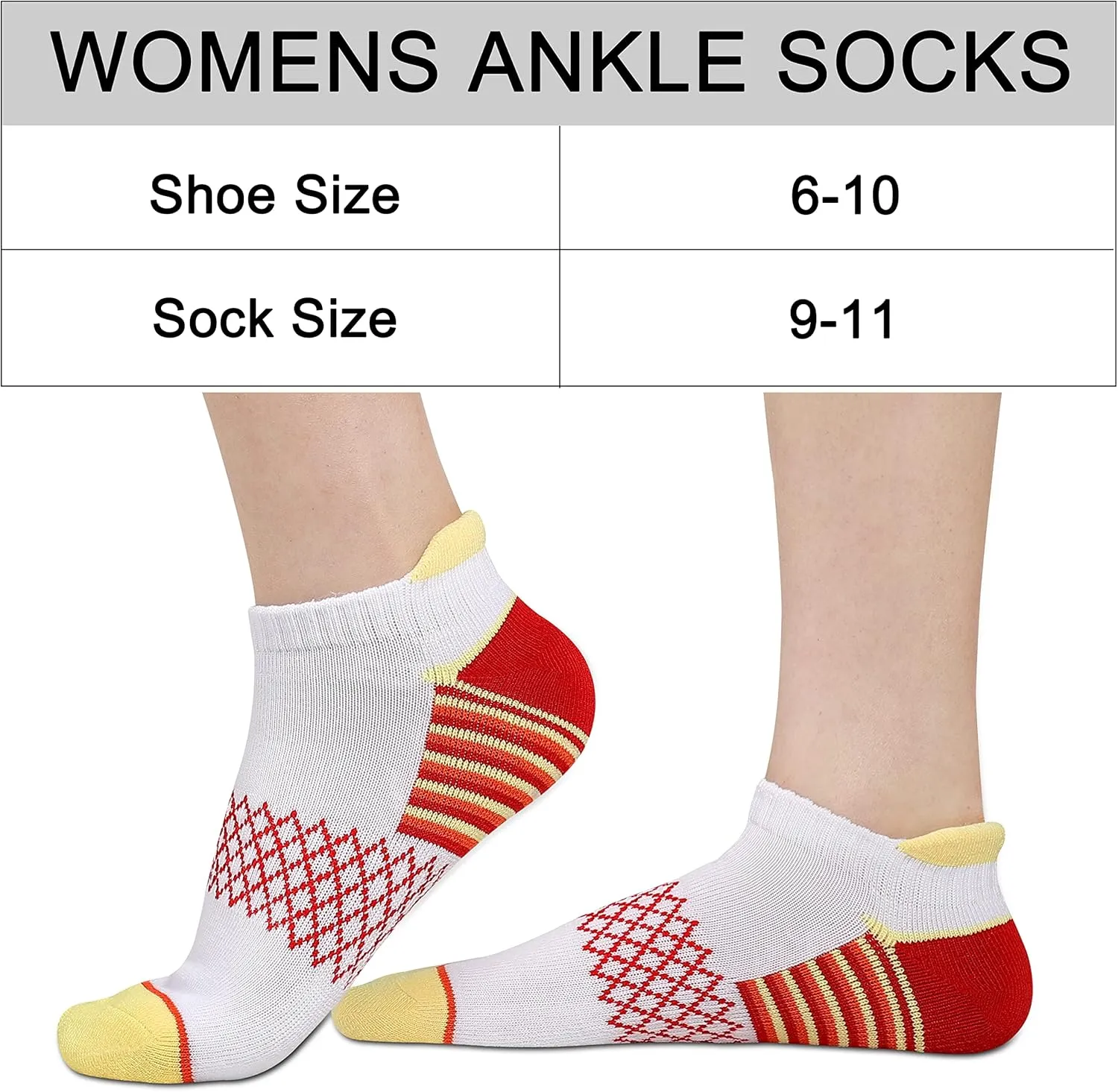 eallco Womens Ankle Socks Athletic Running Socks Sport Cushioned Socks With Tab 6 Pairs