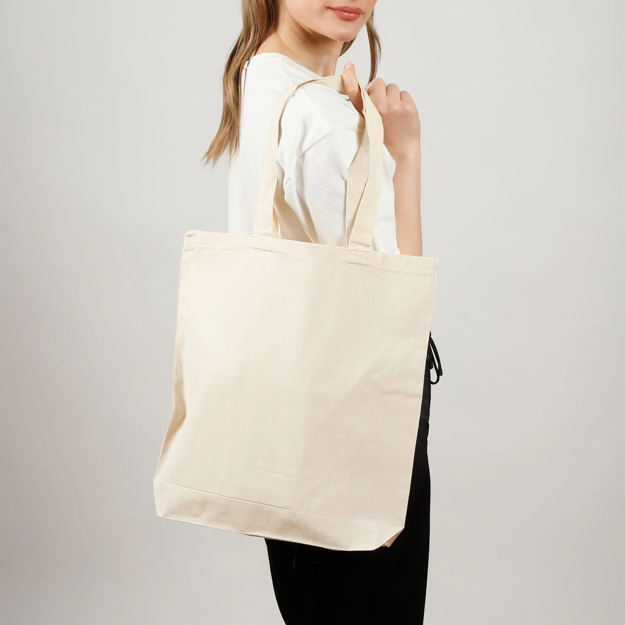 Economical 100% Cotton Tote Bags with Bottom Gusset - TG110