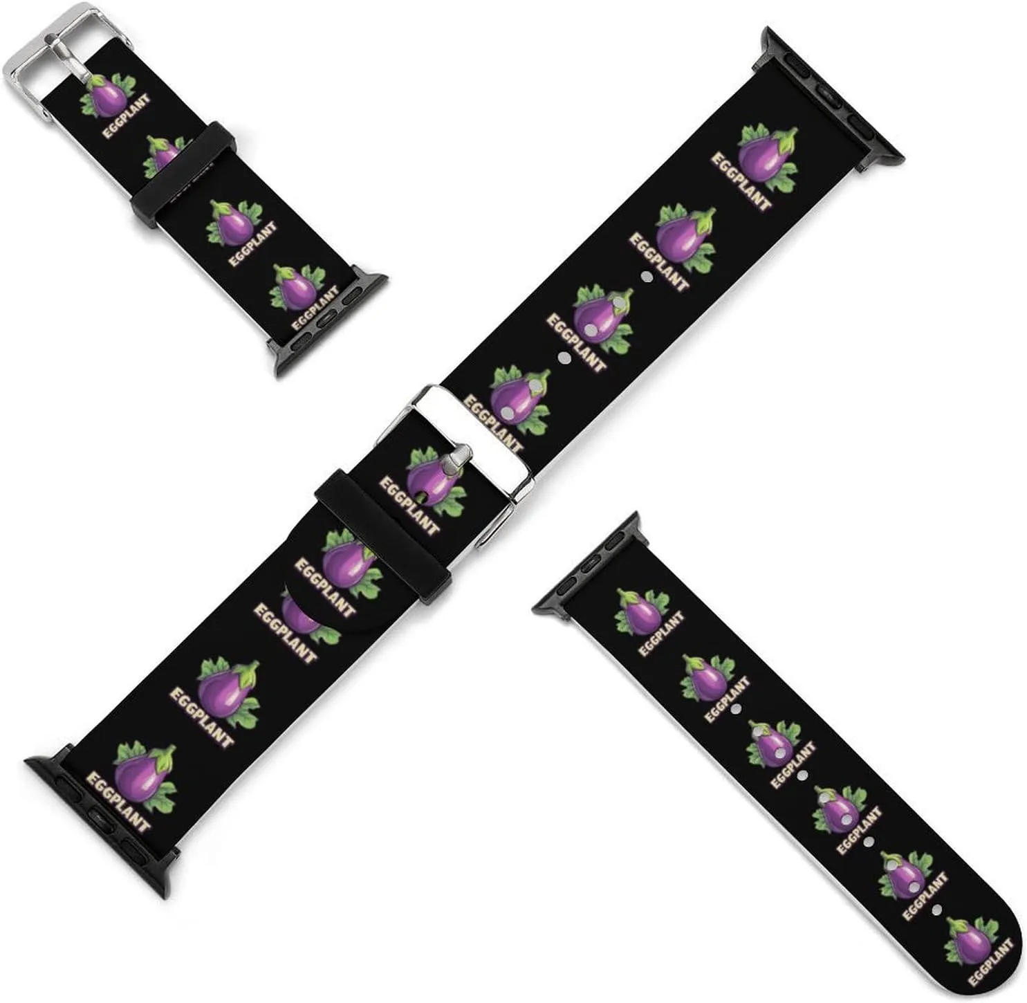 Eggplant Adjustable Silicone Watchband Compatible with IWatch Classic Soft Sports Watch Strap for Men Women