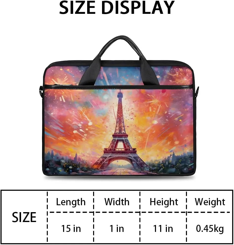Eiffel Tower Spring Flowers 15 Inch Laptop Bag Laptop Shoulder Bag Computer Cases for Laptops or Tablets
