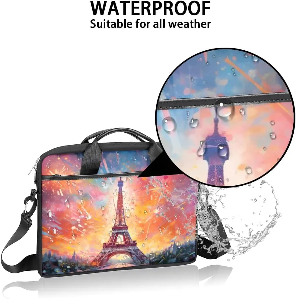 Eiffel Tower Spring Flowers 15 Inch Laptop Bag Laptop Shoulder Bag Computer Cases for Laptops or Tablets
