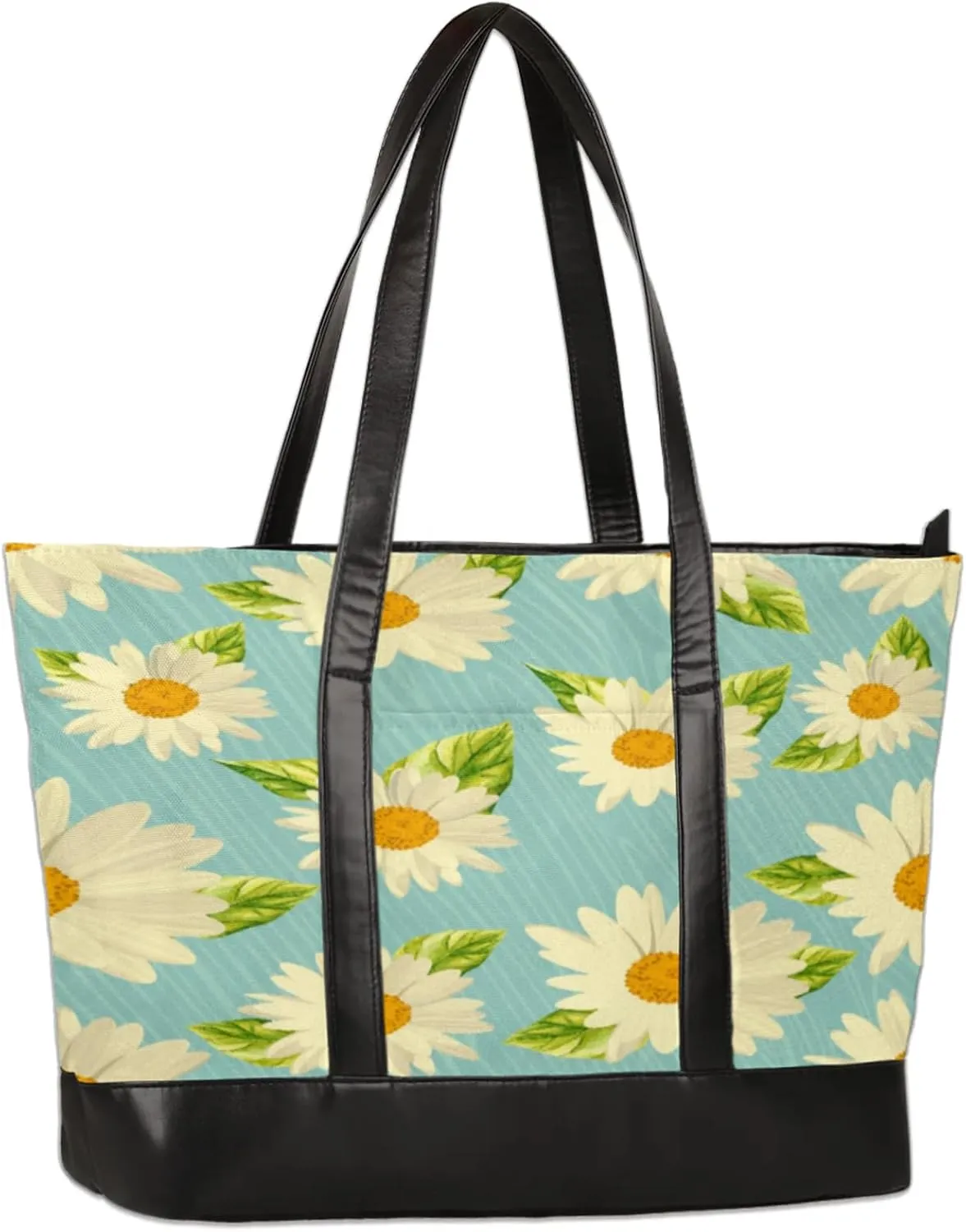 Elegant Chrysanthemum Laptop Tote Bag for Women Lightweight Work Purse with Multiple Compartments Fits 13-15.6 Inch Laptop Tablet Shoulder Bag for Office Travel Daily Use