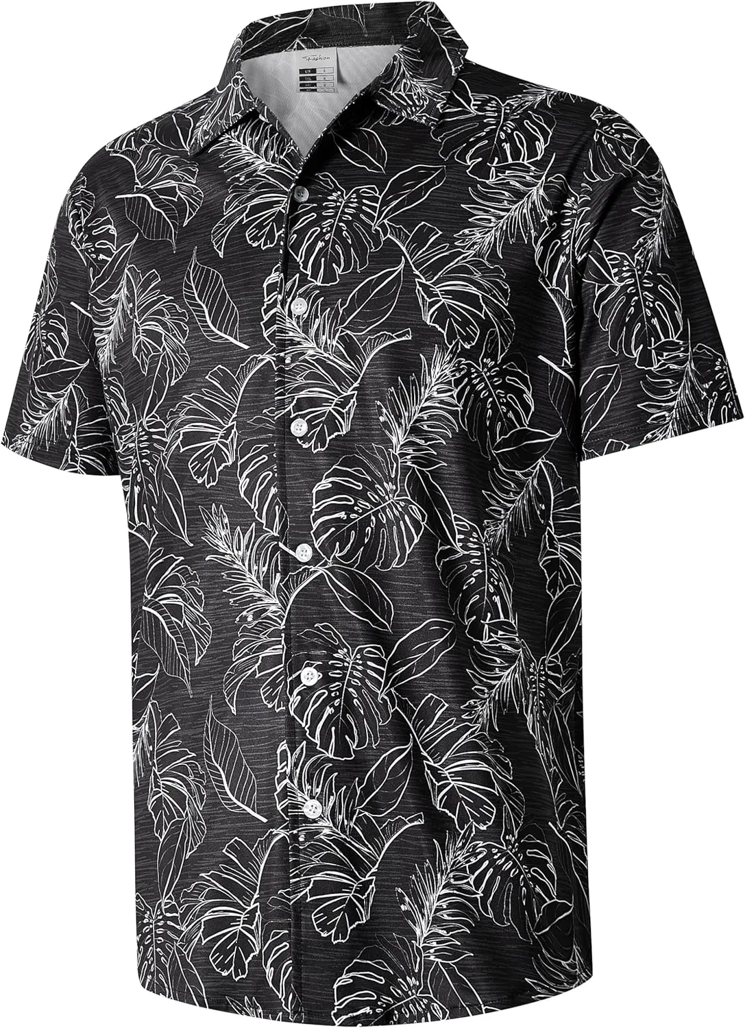 ELETOP Men's Hawaiian Shirt Summer Stretch Short Sleeve Tropical Beach Button Down Casual Shirt