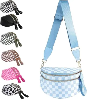 Emmafy 2025 Women's Crossbody Bag,Fashion Plaid Wallet,Adjustable Shoulder Strap,Waterproof Nylon Large Capacity CrossbodyBag