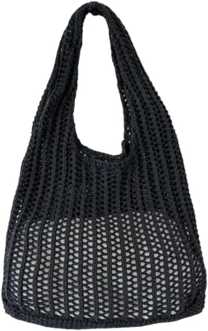 ENBEI Crochet Beach Bag - Women's Knit Shoulder Bags for Travel - Cute, Handmade Tote