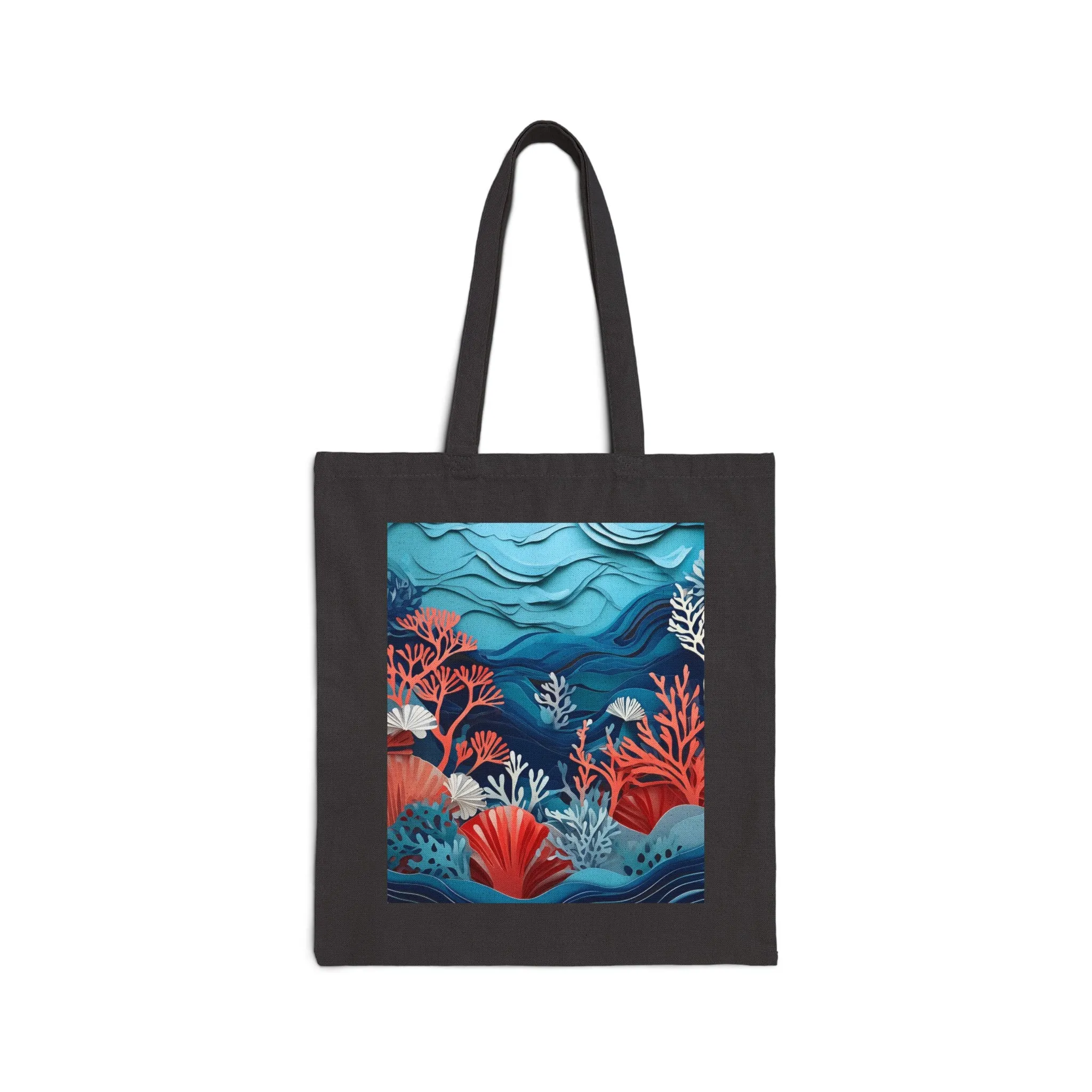Enchanting Underwater Scene Cotton Canvas Tote Bag