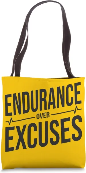 Endurance over Excuses - Cardio Running Aerobics Fitness Gym Tote Bag